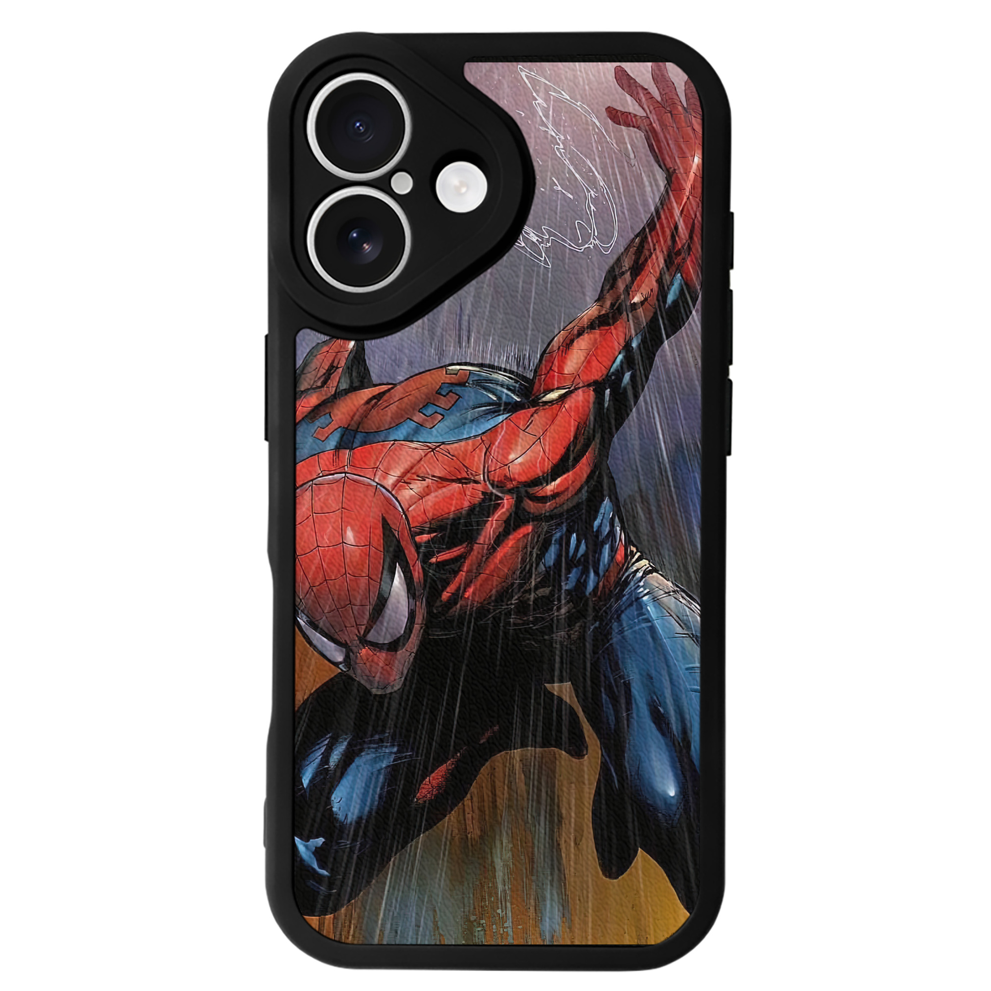 （画像用） Spider Man スパイダーマン 【iPhone 16シリーズ対応】シリコンスマホケース（レザー調） 材質：シリコン